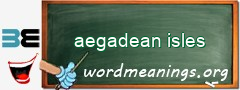 WordMeaning blackboard for aegadean isles